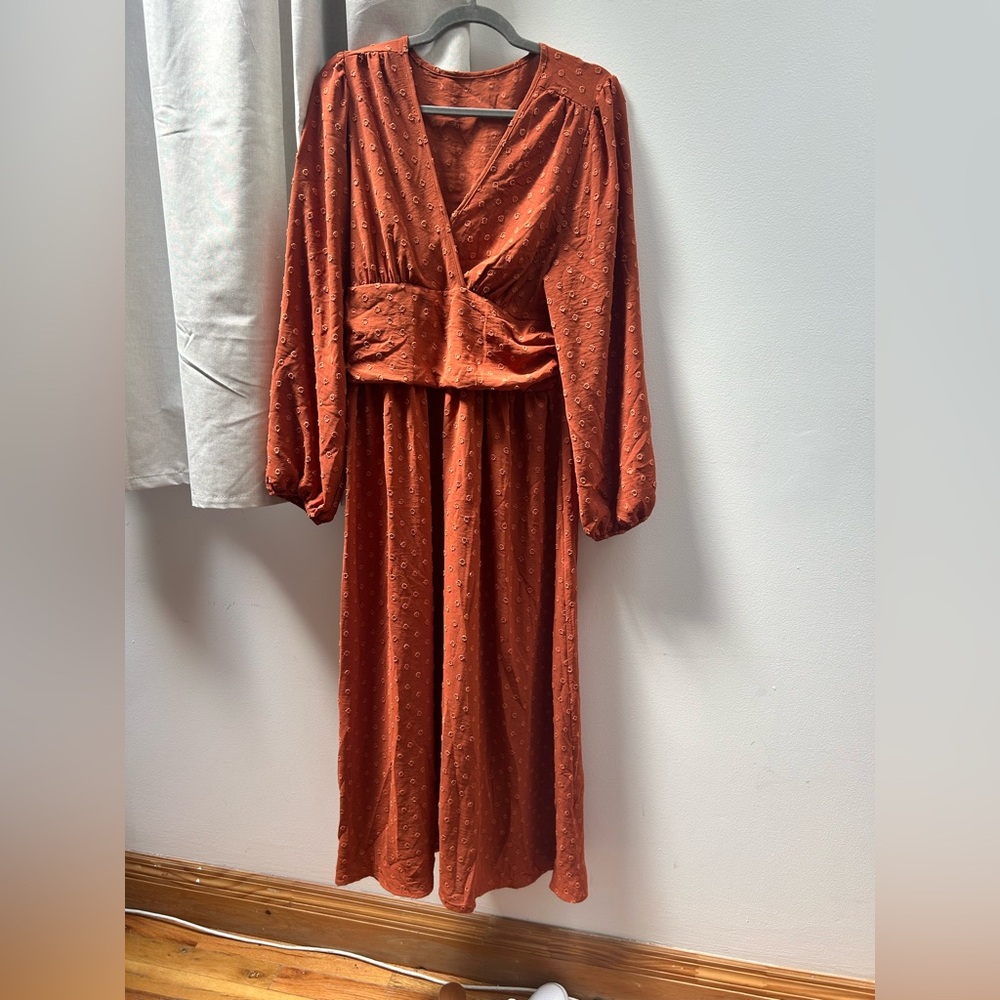 Boho Midi Dress with Long Sleeves